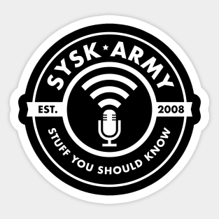 SYSK Army - White Logo Sticker